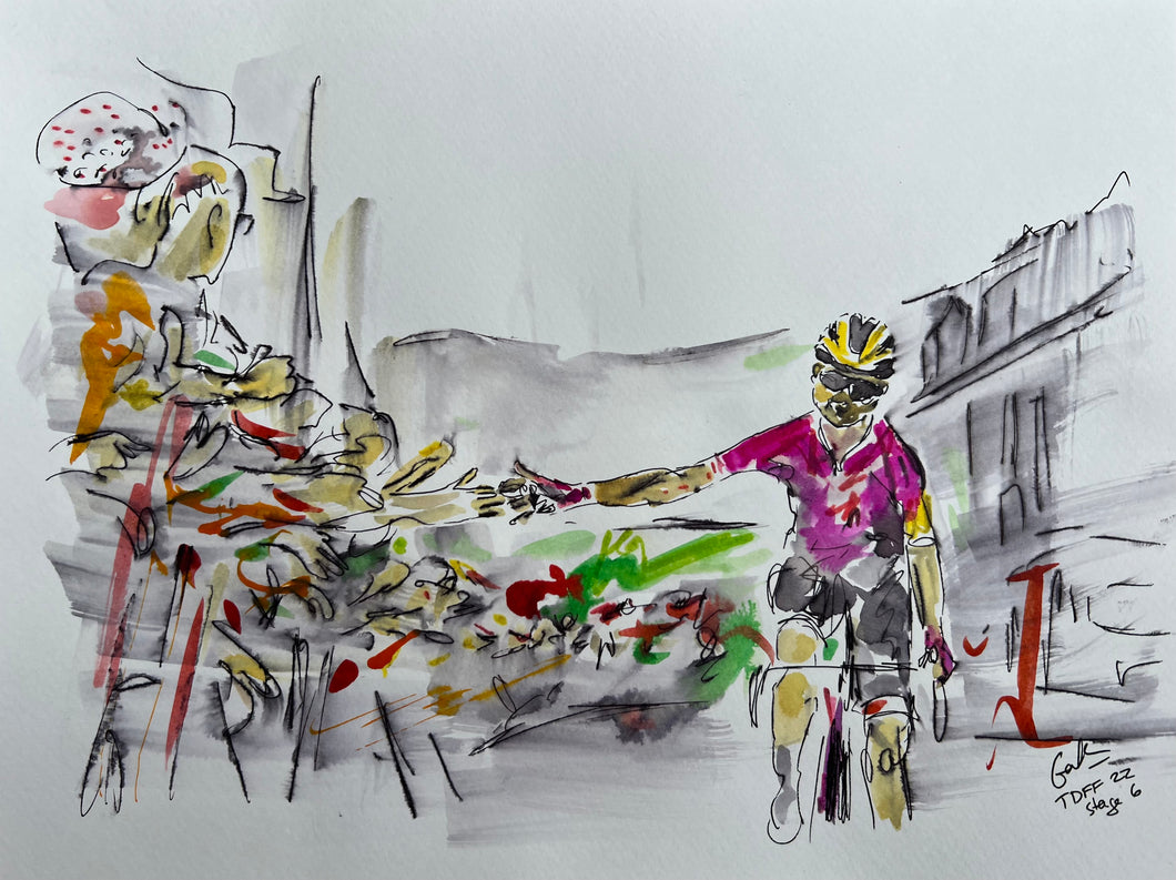 Tour de France Femmes Touched - Cycling Painting