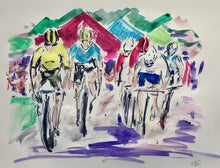 Hat Trick on the Tour of Britain - Cycling Painting