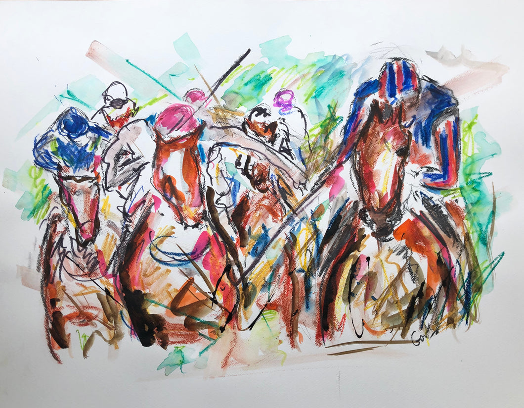 1000 Guineas in Full Motion - Horse racing Painting