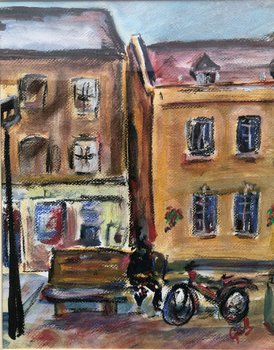 cycling painting by Garth Bayley