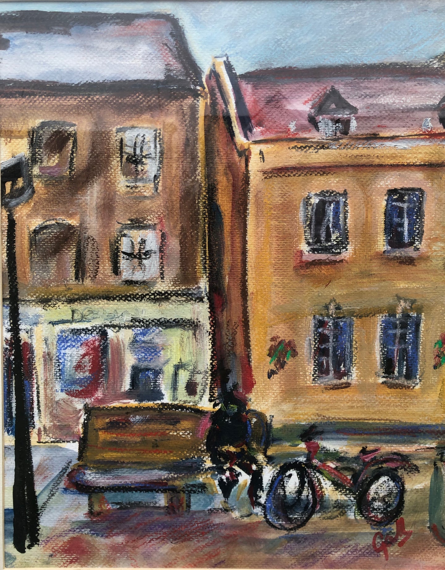 cycling painting by Garth Bayley
