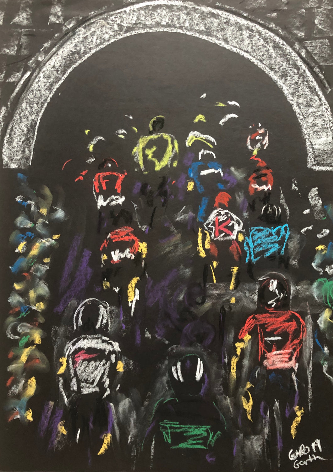 Into the tunnel. Stage 19 Giro d'Italia - Cycling Drawing