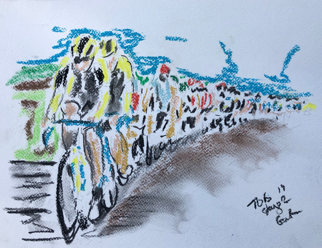 In the Peloton - Cycling Painting