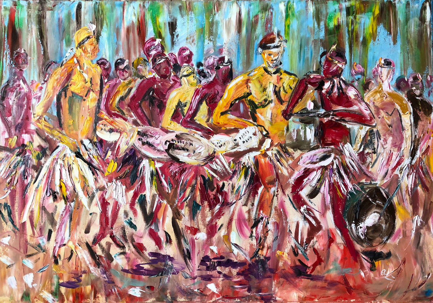 Indlamu - Zulu Dancers - Dance Painting