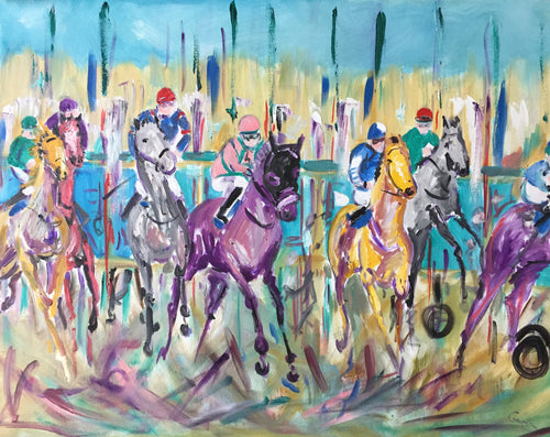 Horse racing painting - Garth Bayley Art