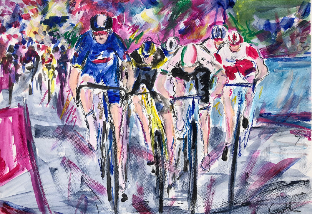 Stage 2 Giro d’Italia- Mass sprint - Cycling painting